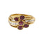 Bague 55 Bague fleur - Diamants et rubis en or jaune 18 ct 58 Facettes 28782