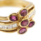 Bague 55 Bague fleur - Diamants et rubis en or jaune 18 ct 58 Facettes 28782