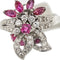 Bague Bague bouquet - Rubis et diamants en or blanc 18 ct 58 Facettes 35243