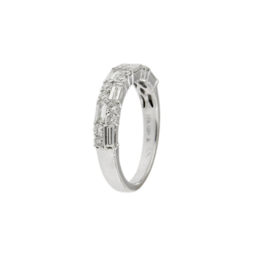 Bague 62 Bague rivière - Anneau en or blanc 18 ct et diamants 0,91 ct 58 Facettes 9690