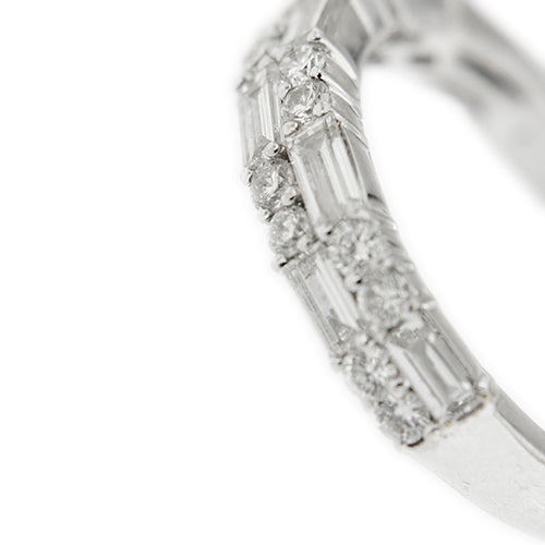 Bague 62 Bague rivière - Anneau en or blanc 18 ct et diamants 0,91 ct 58 Facettes 9690
