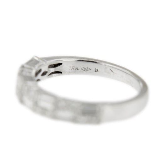 Bague 62 Bague rivière - Anneau en or blanc 18 ct et diamants 0,91 ct 58 Facettes 9690