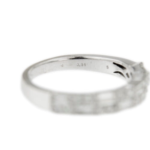 Bague 62 Bague rivière - Anneau en or blanc 18 ct et diamants 0,91 ct 58 Facettes 9690