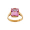 Bague Bague - Saphir rose synthétique rectangulaire 5,50 ct en or rose 18 ct 58 Facettes 36848