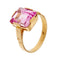Bague Bague - Saphir rose synthétique rectangulaire 5,50 ct en or rose 18 ct 58 Facettes 36848