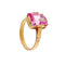 Bague Bague - Saphir rose synthétique rectangulaire 5,50 ct en or rose 18 ct 58 Facettes 36848