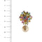 Bague 53 Bague bouquet - Bague en or blanc 18 ct avec perle et diamants 58 Facettes 30439