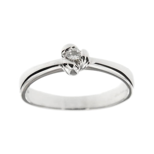 Bague Salvini - Bague solitaire en or blanc 18 ct avec diamant 0,10 ct 58 Facettes 29529