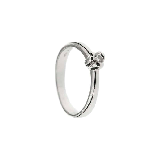Bague Salvini - Bague solitaire en or blanc 18 ct avec diamant 0,10 ct 58 Facettes 29529