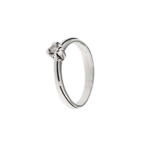 Bague Salvini - Bague solitaire en or blanc 18 ct avec diamant 0,10 ct 58 Facettes 29529