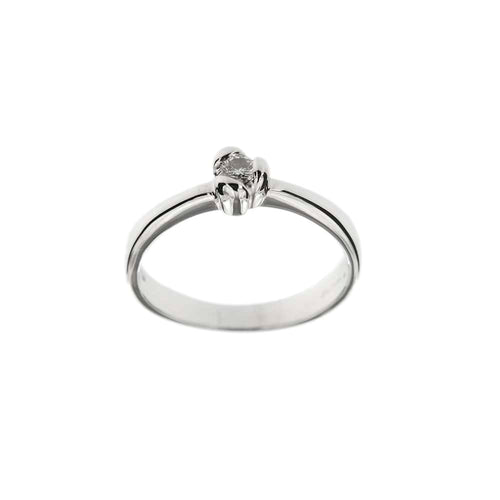 Bague Salvini - Bague solitaire en or blanc 18 ct avec diamant 0,10 ct 58 Facettes 29529