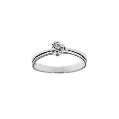 Bague Salvini - Bague solitaire en or blanc 18 ct avec diamant 0,10 ct 58 Facettes 29529