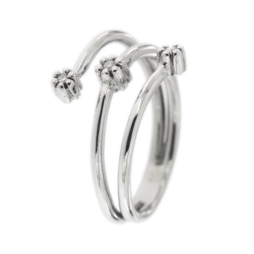Bague 55 Bague contrariée - Or blanc 18 ct et diamants 58 Facettes 27557