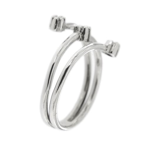 Bague 55 Bague contrariée - Or blanc 18 ct et diamants 58 Facettes 27557