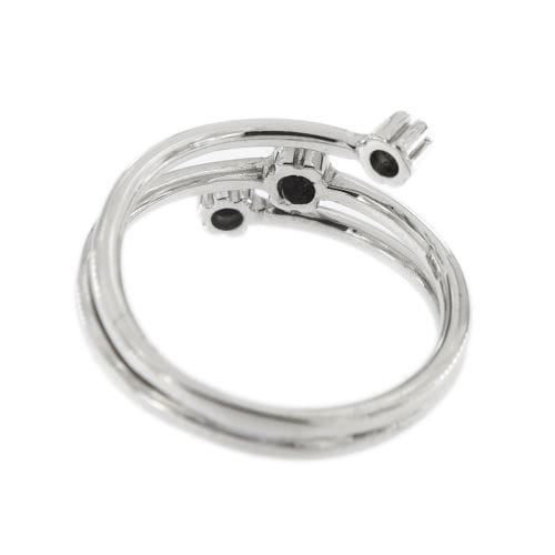 Bague 55 Bague contrariée - Or blanc 18 ct et diamants 58 Facettes 27557
