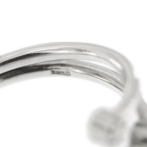 Bague 55 Bague contrariée - Or blanc 18 ct et diamants 58 Facettes 27557