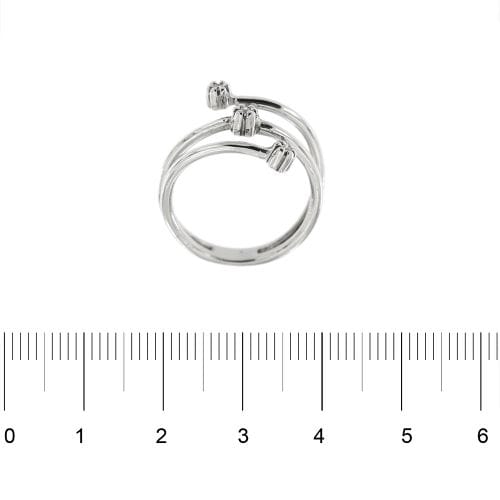Bague 55 Bague contrariée - Or blanc 18 ct et diamants 58 Facettes 27557