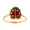 Bague 52 Bague animalier - Coccinelle émaillée en or jaune 18 kt 58 Facettes 20413
