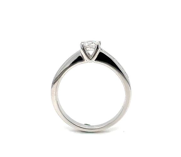 Bague 50 Garel - Bague solitaire en or blanc 750 et diamants 58 Facettes 434631