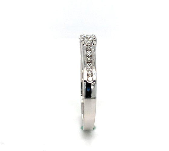 Bague 50 Garel - Bague solitaire en or blanc 750 et diamants 58 Facettes 434631