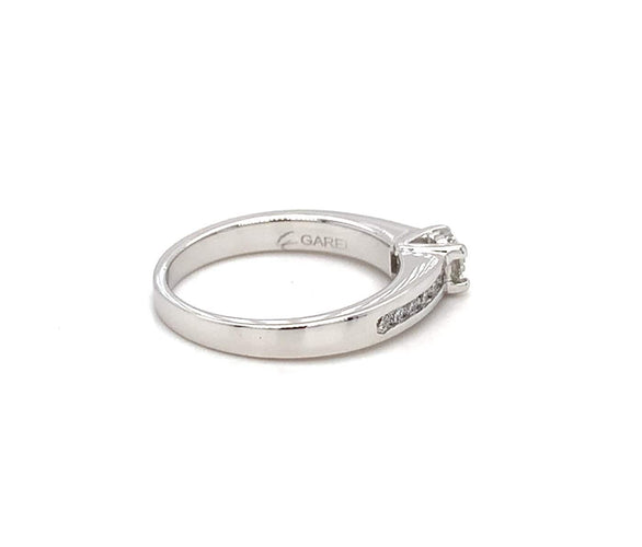Bague 50 Garel - Bague solitaire en or blanc 750 et diamants 58 Facettes 434631