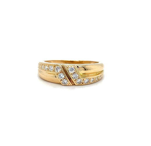 Bague 51 Bague en or jaune 750 sertie de diamants en chute 58 Facettes 434601