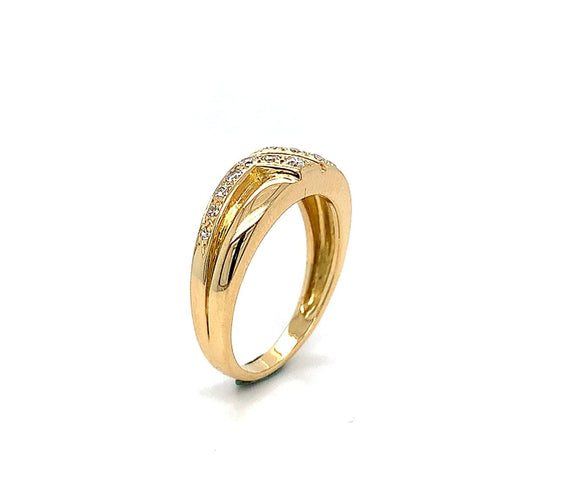 Bague 51 Bague en or jaune 750 sertie de diamants en chute 58 Facettes 434601