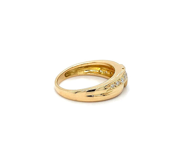 Bague 51 Bague en or jaune 750 sertie de diamants en chute 58 Facettes 434601