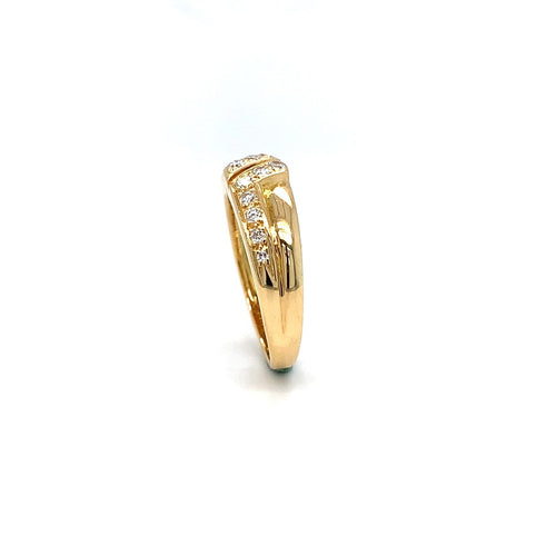 Bague 51 Bague en or jaune 750 sertie de diamants en chute 58 Facettes 434601