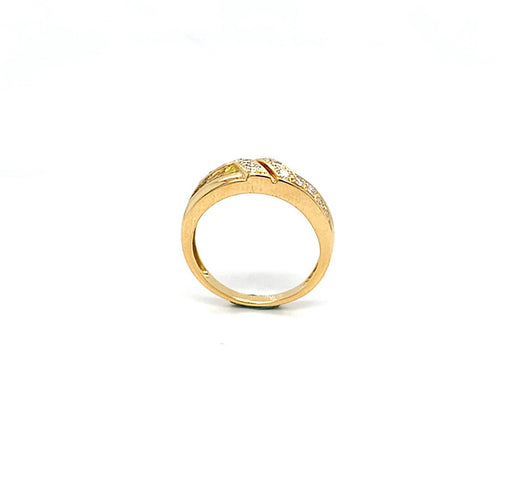 Bague 51 Bague en or jaune 750 sertie de diamants en chute 58 Facettes 434601