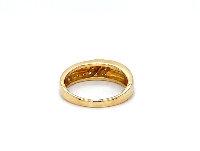 Bague 51 Bague en or jaune 750 sertie de diamants en chute 58 Facettes 434601