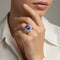 Bague 53 Bague - Dôme en or blanc 18 carats avec tanzanite et diamants 58 Facettes 1.0001333/2