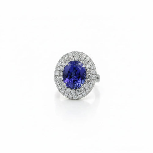 Bague 51 Bague en or blanc 18 carats avec tanzanite 5,73 ct et diamants 58 Facettes 1.0001302/2