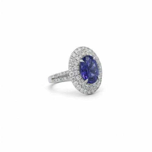 Bague 51 Bague en or blanc 18 carats avec tanzanite 5,73 ct et diamants 58 Facettes 1.0001302/2