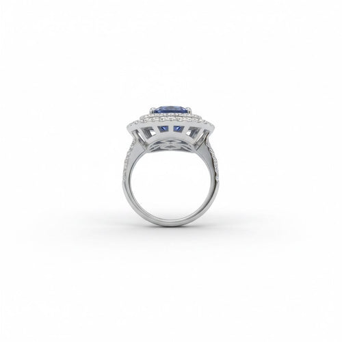 Bague 51 Bague en or blanc 18 carats avec tanzanite 5,73 ct et diamants 58 Facettes 1.0001302/2