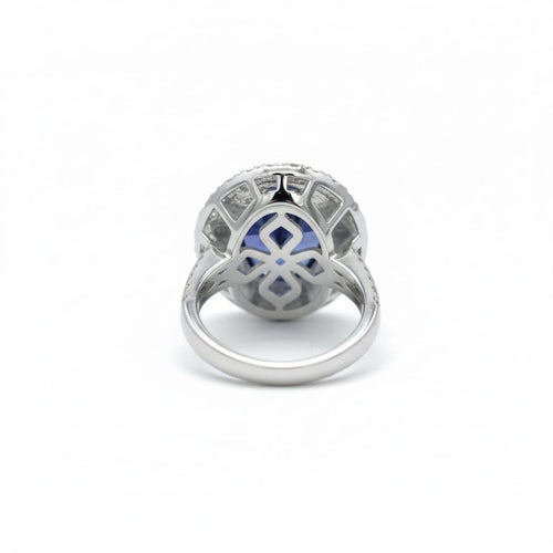 Bague 51 Bague en or blanc 18 carats avec tanzanite 5,73 ct et diamants 58 Facettes 1.0001302/2