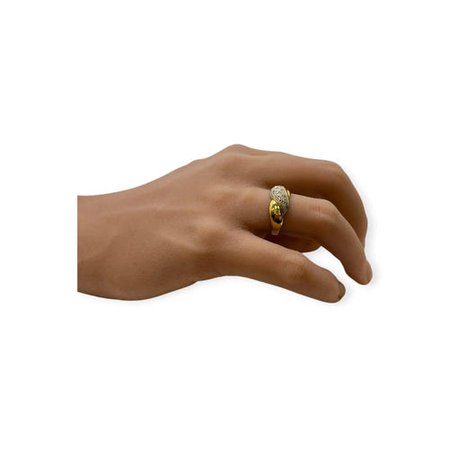 Bague 56 Bague croisée pavée de diamants en or jaune et blanc 750 58 Facettes 330083255