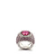 Bague 53 Bague dôme en or blanc 18 carats, spinelle et saphirs roses, diamants 58 Facettes bague