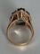 Bague 50 Bague en fils d’or jaune 18k avec zircon bleu poire 58 Facettes LOT 7527