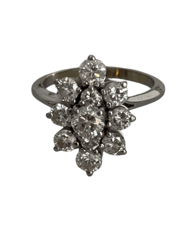 Bague 51.5 Bague marquise en or gris 18k et diamants 58 Facettes LOT 7516