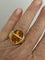 Bague 52.5 Bague chevalière - Citrine et diamants en or jaune 18k 58 Facettes LOT 7513