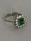 Bague 52 Bague en or gris 18k avec émeraude et diamants 58 Facettes LOT 7471A