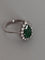 Bague 53 Bague en or gris 18k émeraude poire et diamants 58 Facettes LOT 7471B