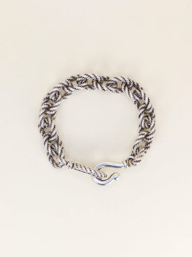Bracelet HERMES (Attribué à) Bracelet quadrille corde tressé argent 58 Facettes 1266.12