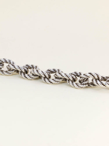 Bracelet HERMES (Attribué à) Bracelet quadrille corde tressé argent 58 Facettes 1266.12