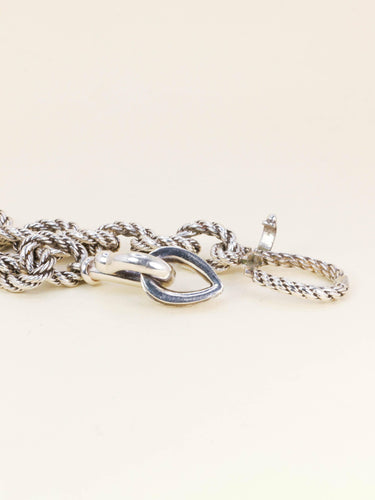 Bracelet HERMES (Attribué à) Bracelet quadrille corde tressé argent 58 Facettes 1266.12