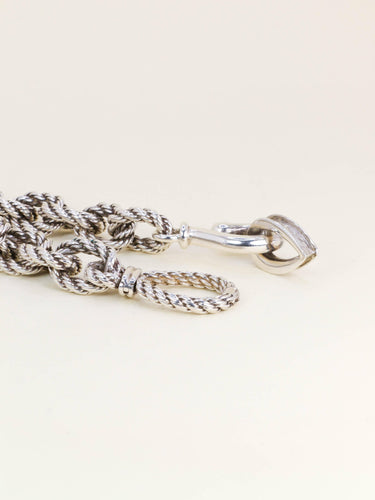 Bracelet HERMES (Attribué à) Bracelet quadrille corde tressé argent 58 Facettes 1266.12