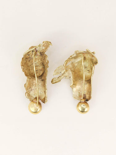 Boucles d'oreilles Paire de boucles d'oreilles Visages or jaune perles 58 Facettes 1236.4