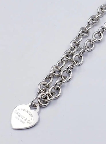 Collier Collier cœur en argent 925 avec chaîne Tiffany & Co. 58 Facettes 22708