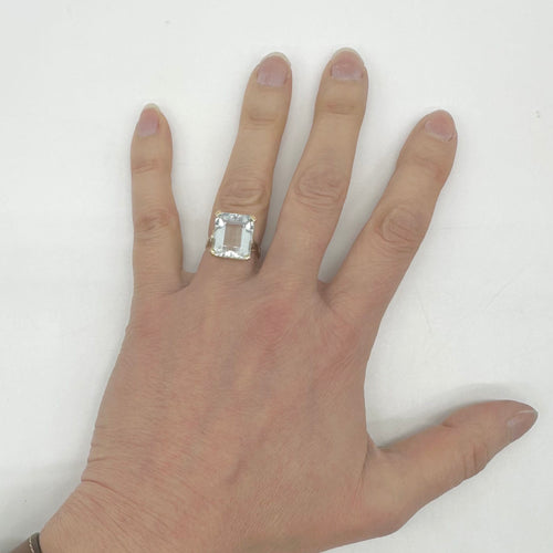 Bague 52 Bague en or jaune et aigue-marine 58 Facettes Z15B51818